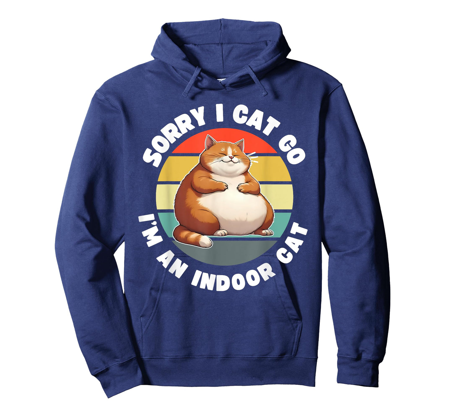 Sorry I Ca(n) t Go Iโm an Indoor Cat Lazy Kitty Funny Retro T-Shirt