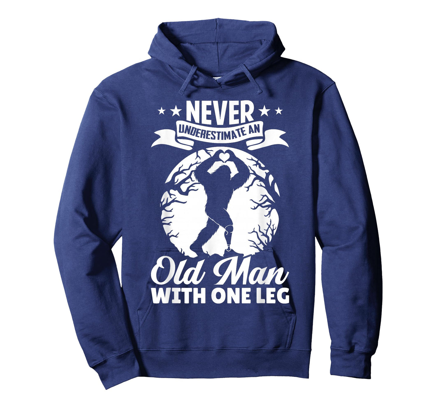Never Underestimate an Old Man with One Leg Funny Amputee T-Shirt