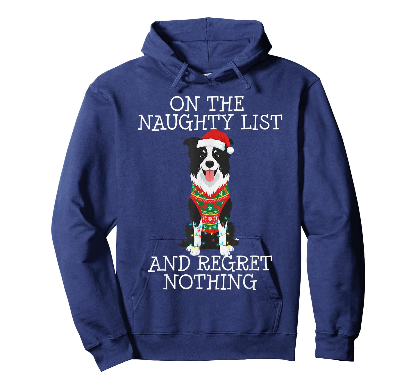 Funny Christmas Border Collie Naughty List T-Shirt