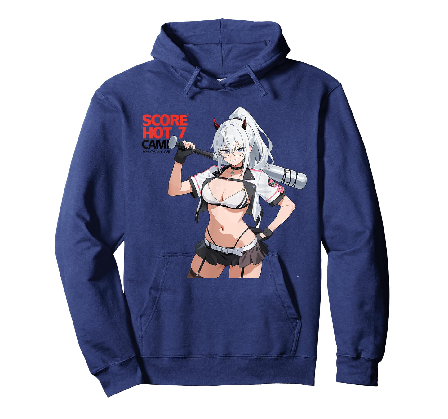 Waifu Sexy Anime Girl Horns Baseball Japanese Manga Style T-Shirt