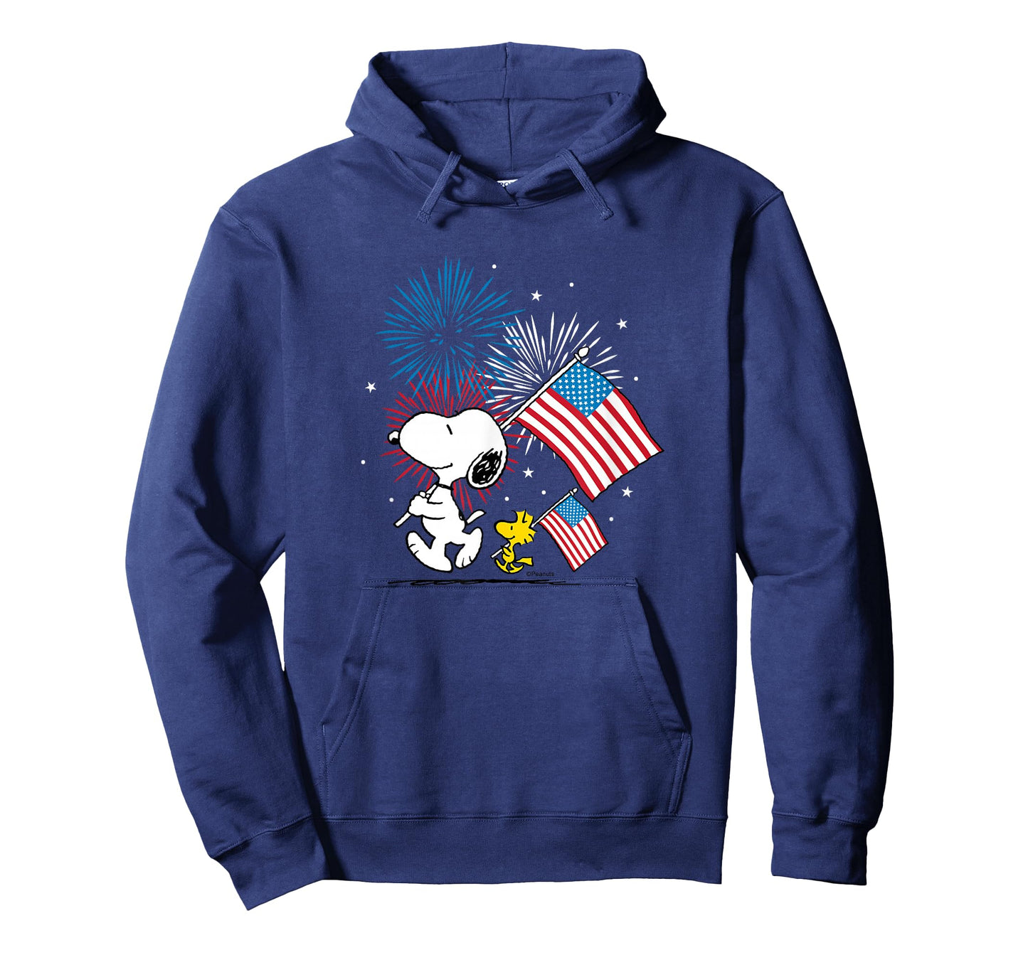 Peanuts - Snoopy & Woodstock American Flags & Fireworks T-Shirt