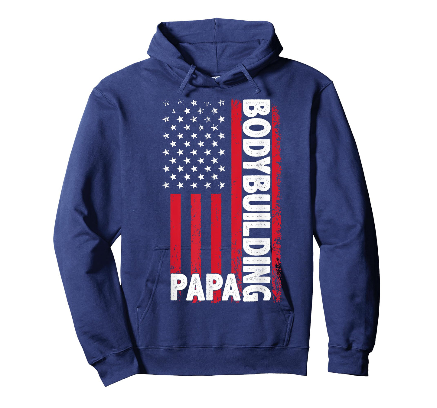 Bodybuilding Papa USA Flag Sports Dad T-Shirt