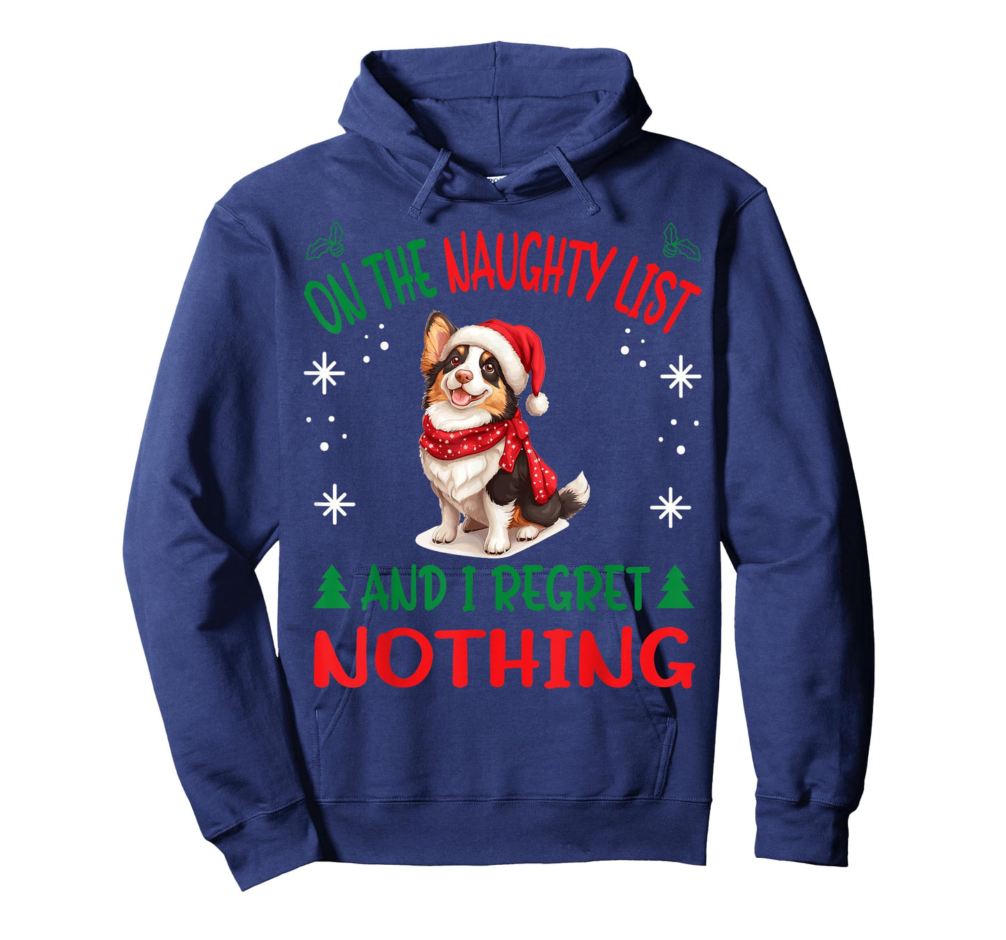 Cute Cardigan Welsh Corgi Dog Christmas On The Naughty List T-Shirt for Men Women