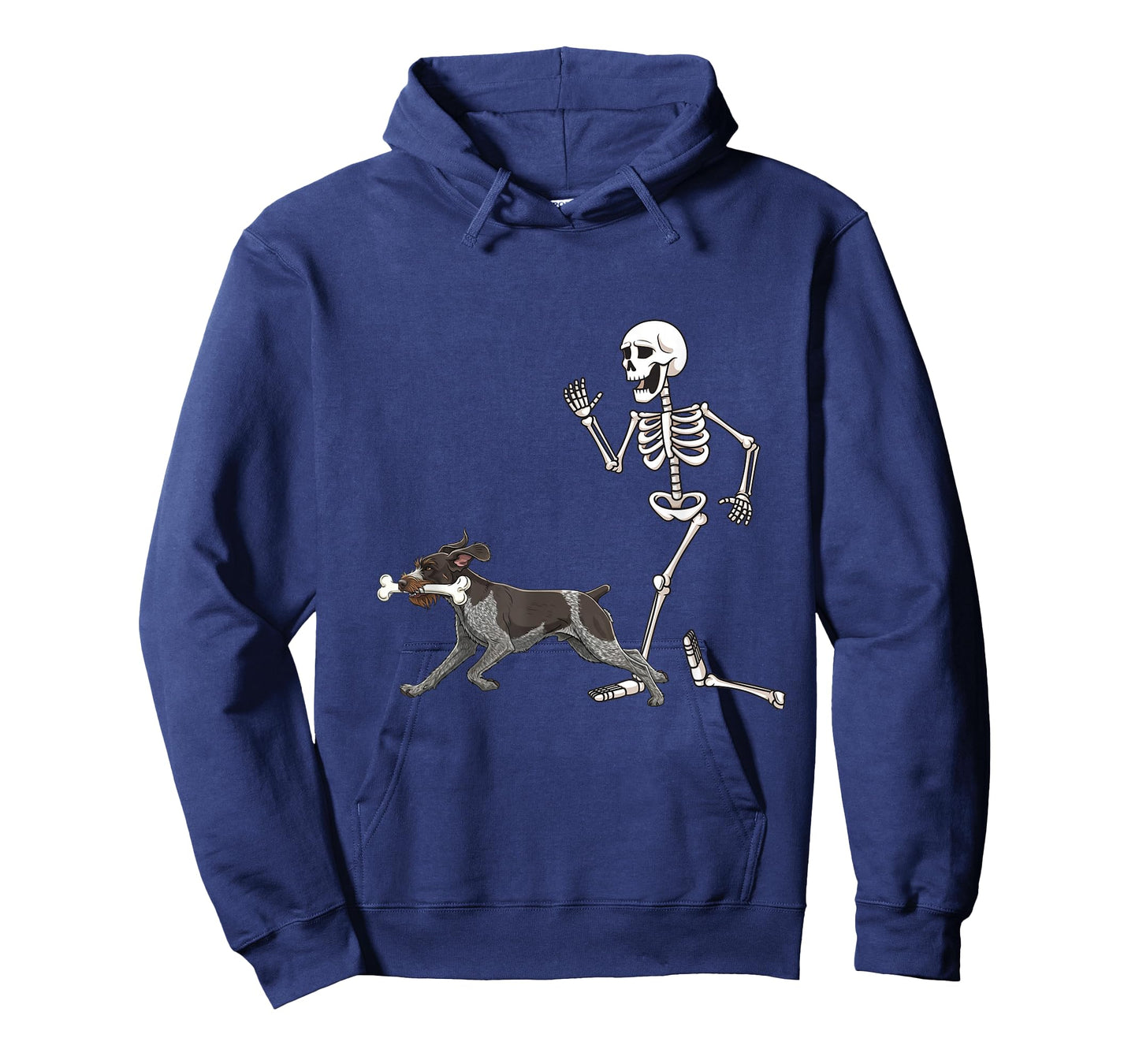 Funny Halloween German Wirehaired Pointer and Skeleton T-Shirt