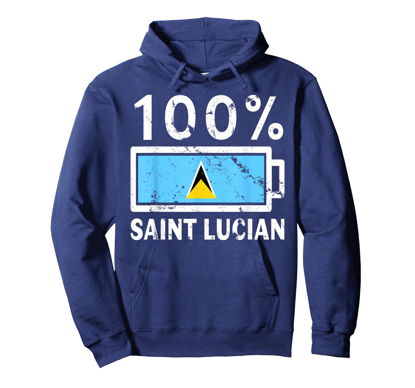 Saint Lucia Flag | 100% Saint Lucian Battery Power Tea T-Shirt