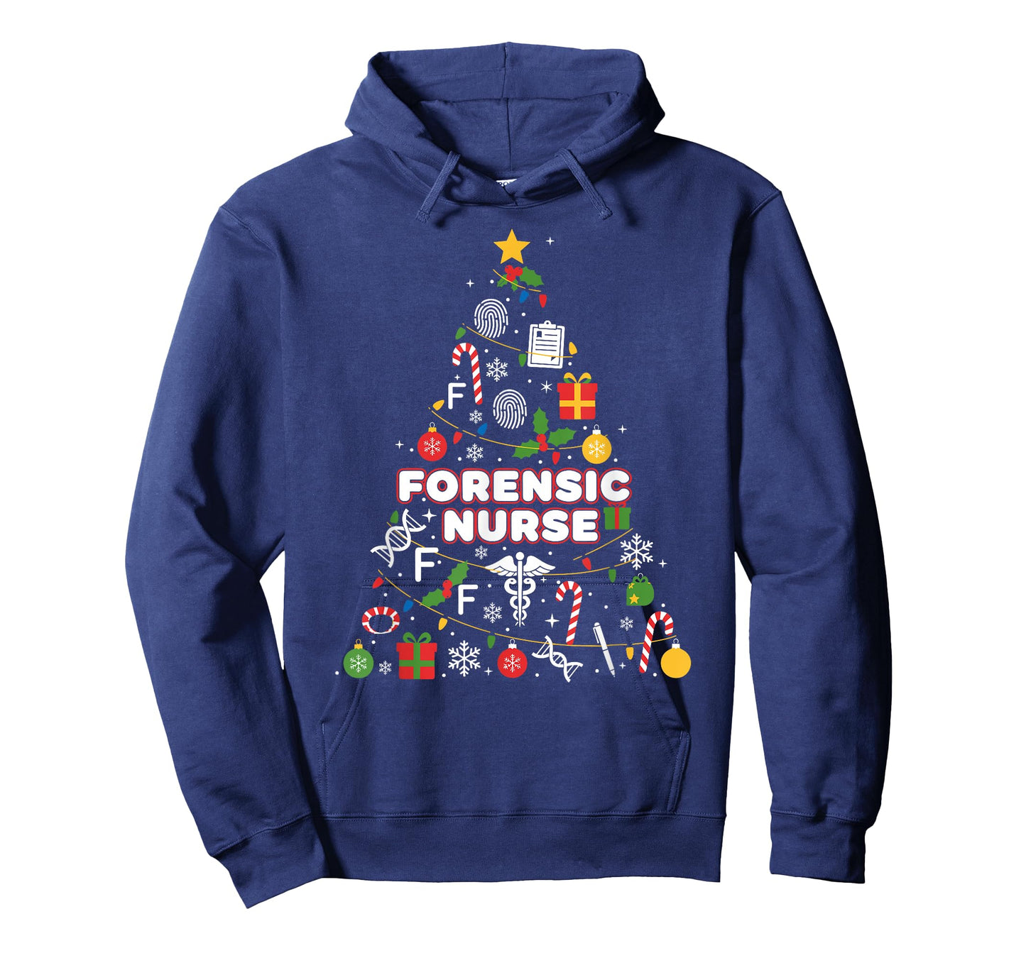 Forensic Nurse Christmas Tree Lights Womens Mens Kids T-Shirt