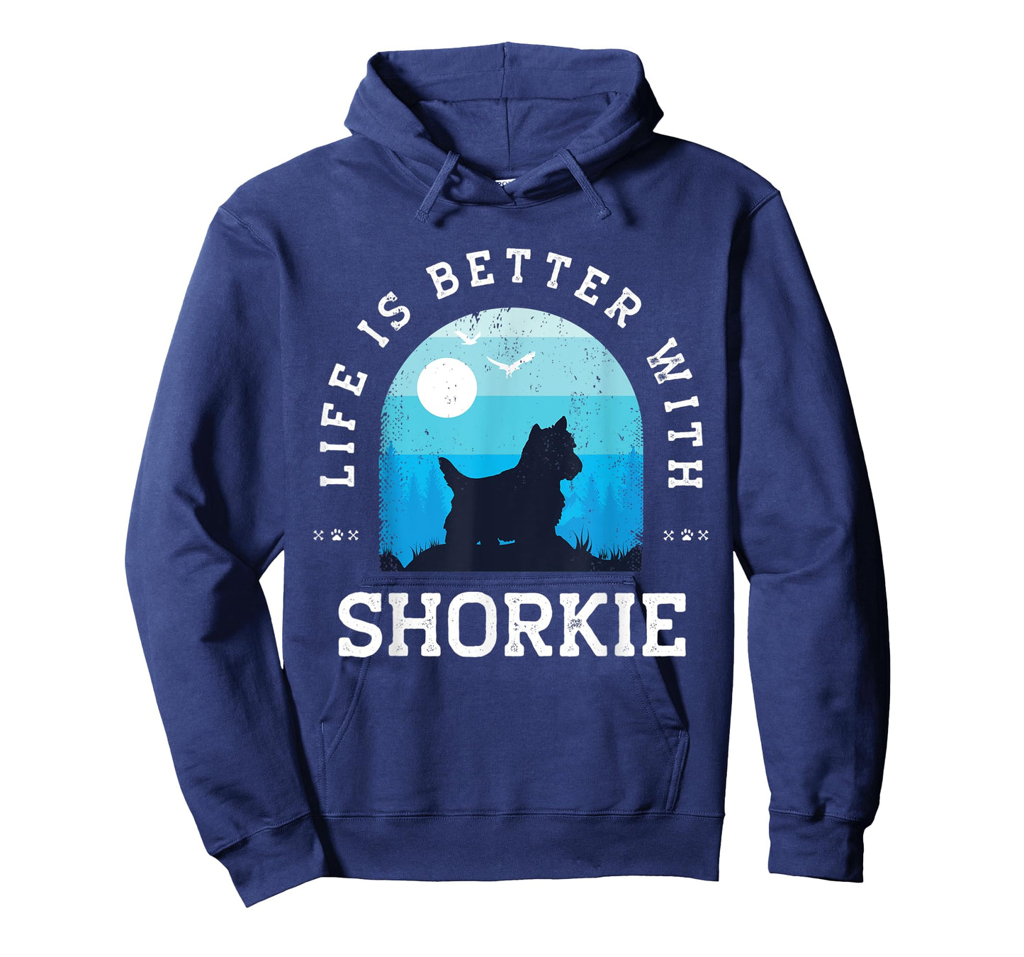 Life Better Shorkie Vintage Blue Dog Mom Dad T-Shirt for Men Women Kids