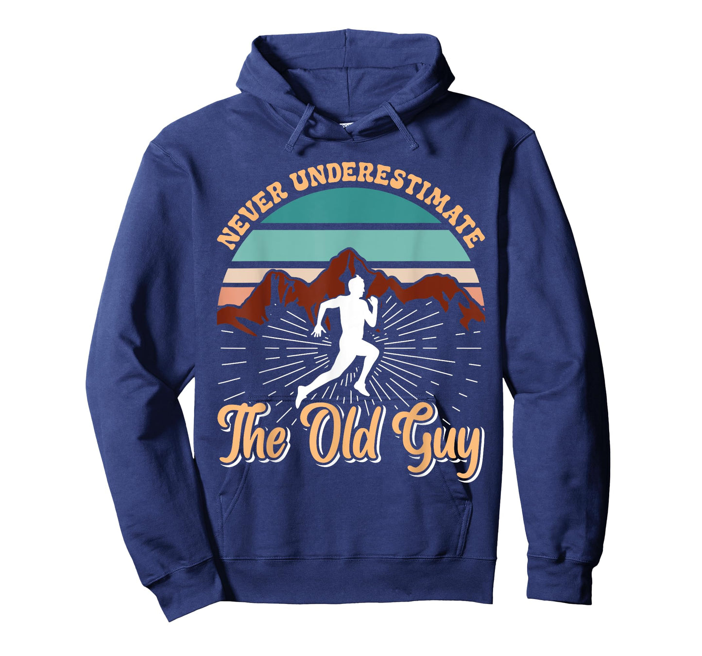 Grandpa NEVER UNDERESTIMATE THE OLD GUY Funny Runner T-Shirt
