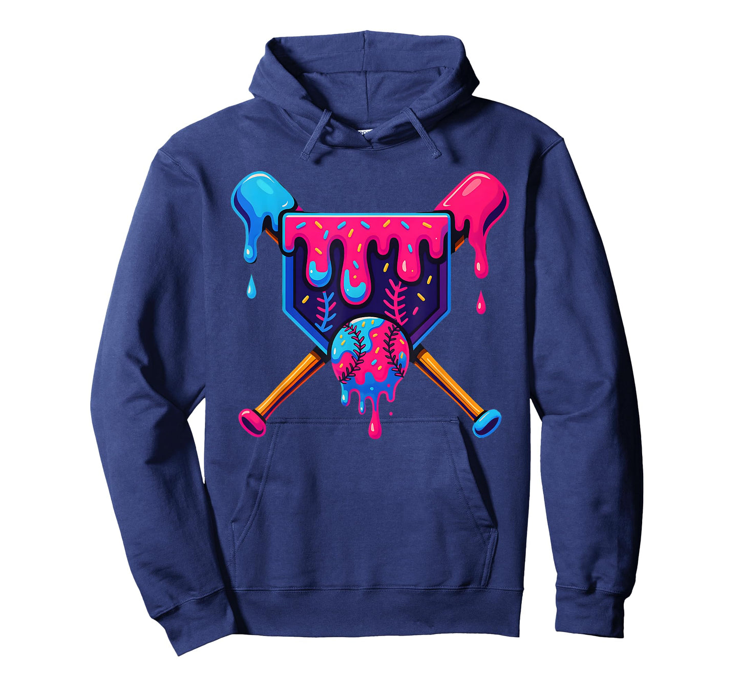 Baseball Home Plate Dripping Ice Cream Drip Youth Boys T-Shirt