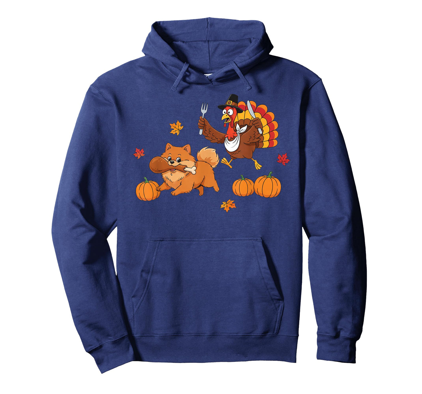 Funny Pomeranian Turkey Autumn Thanksgiving Womens Mens Kids T-Shirt