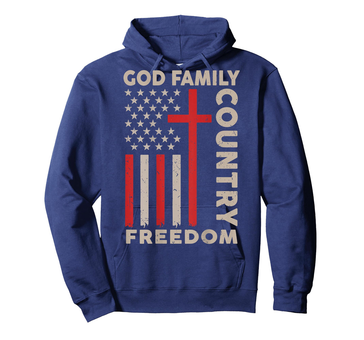 On-Back God Family Country Freedom Patriotic Christian Faith T-Shirt
