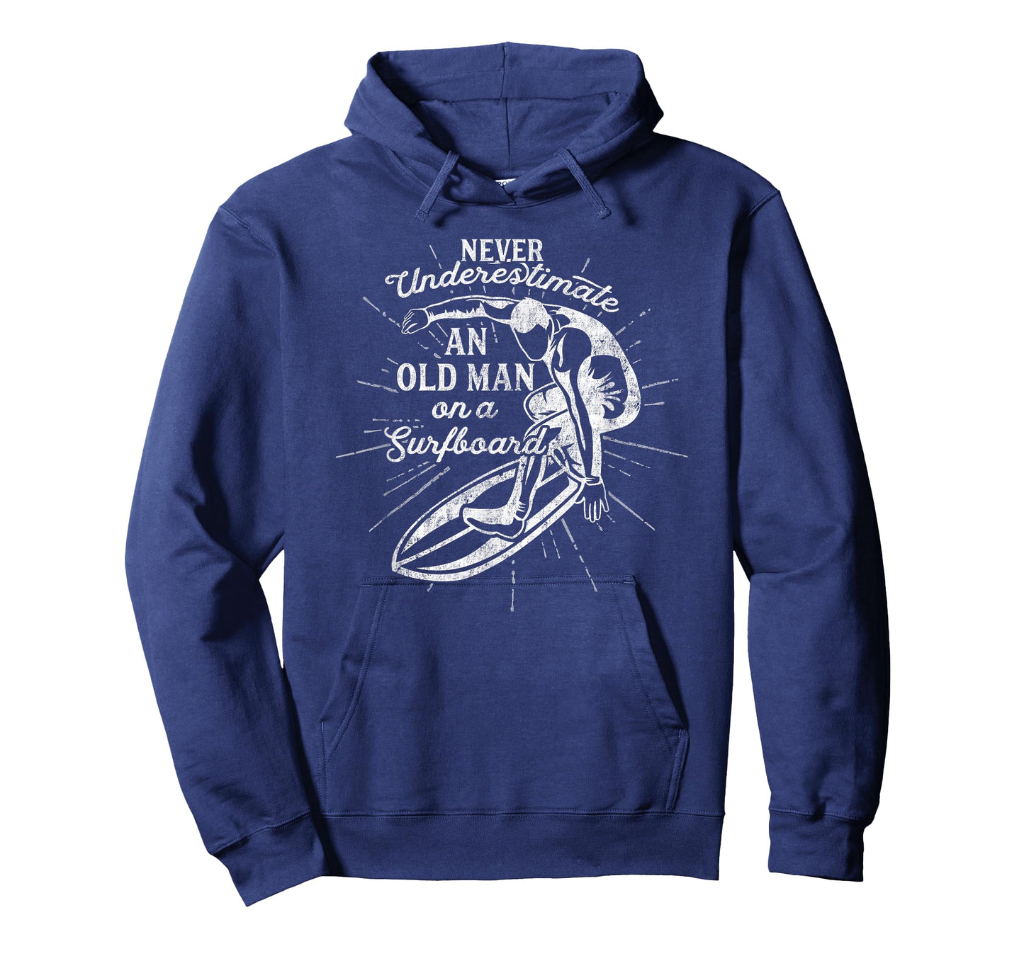 Never Underestimate An Old Man on a Surfboard-Funny T-Shirt T-Shirt