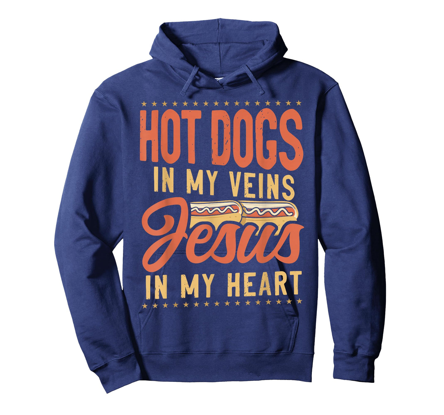 Hot Dog Adult Jesus Faith Christian Hot Dog In My Veins T-Shirt