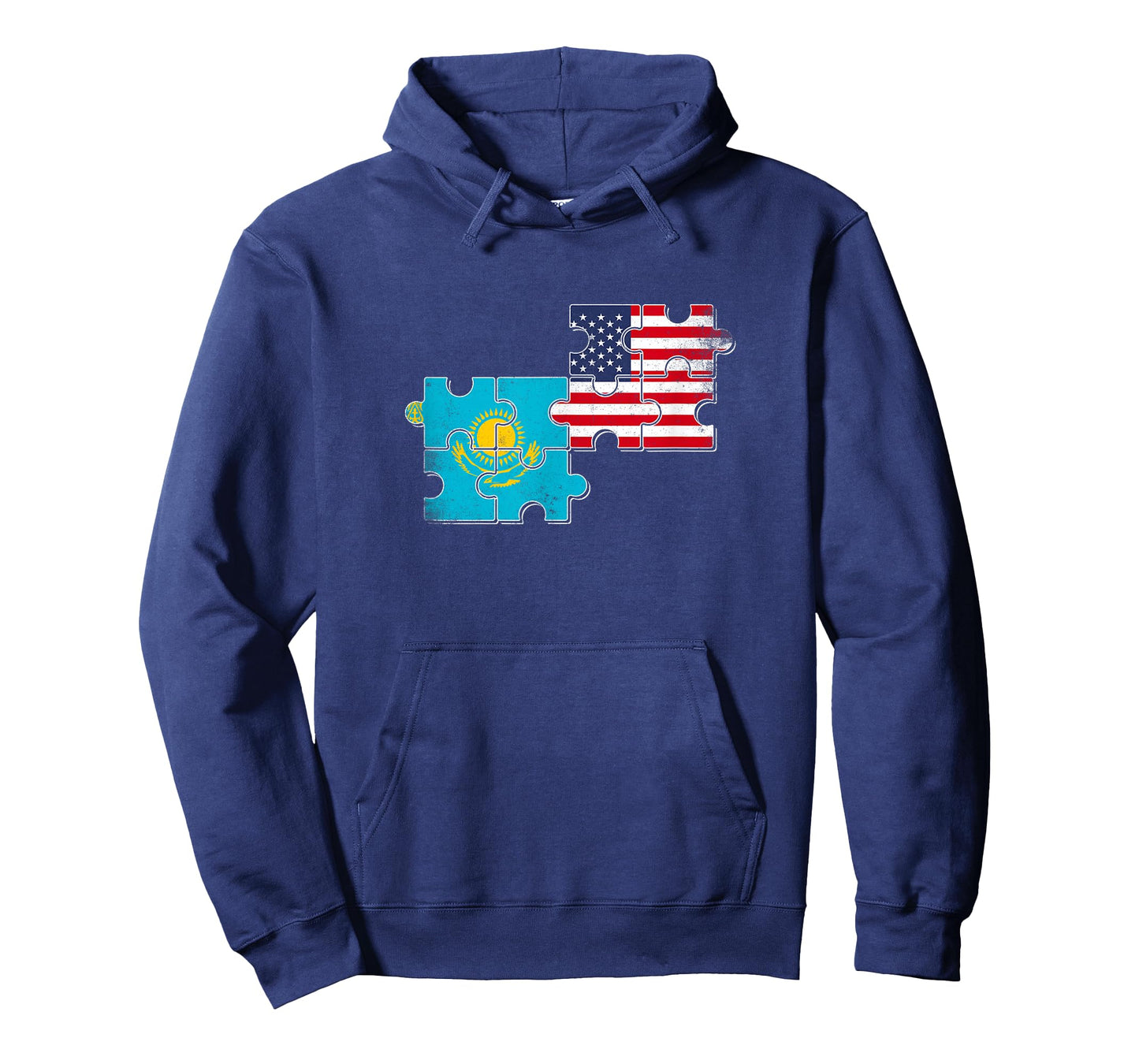 Kazakhstan USA Heartbeat Flag American Kazakh T-Shirt