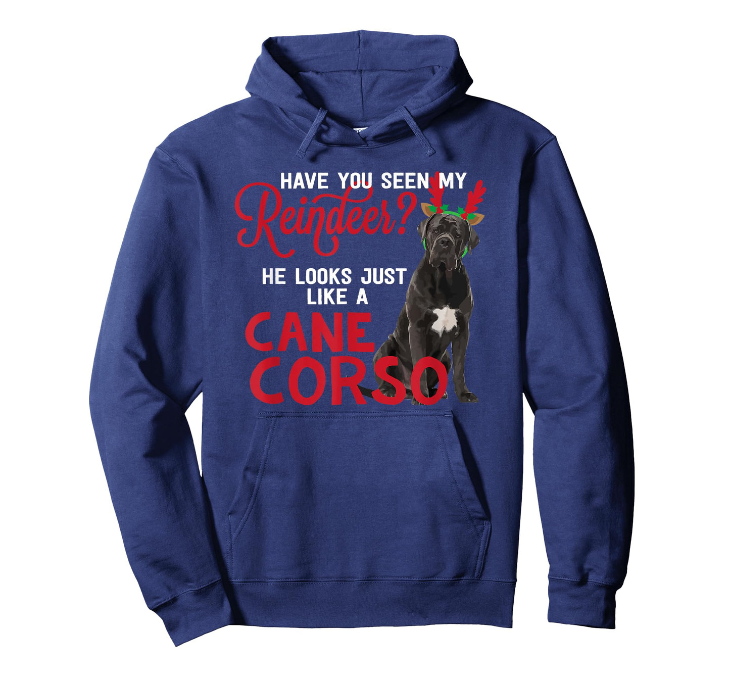 Dog Lover Italian Mastiff Dog Breed Gifts Cane Corso Christmas Reindeer Funny Unisex-Adults T-Shirt Black Small