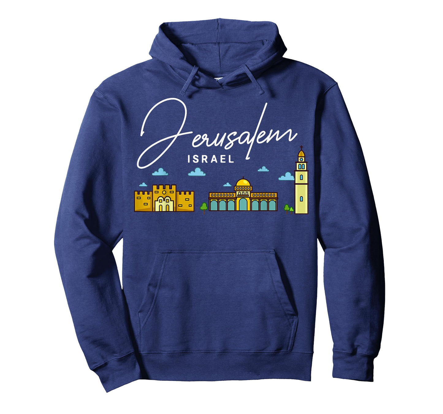 Jerusalem Israel City Skyline Map Travel T-Shirt
