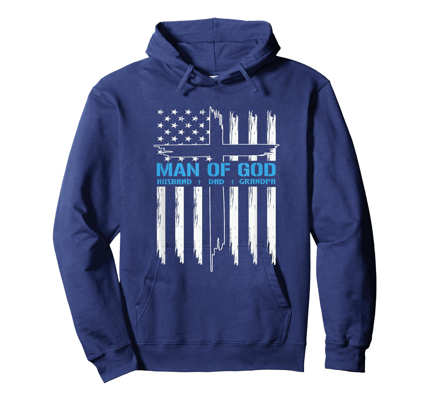 Man Of God Cross American Flag Jesus Christian Tee T-Shirt