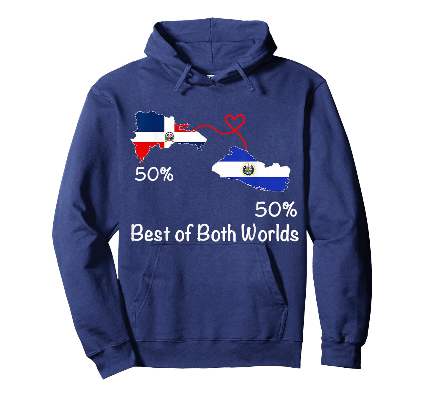 Half Dominican Half Salvadoran Flag Map Love Salvadoran RD T-Shirt