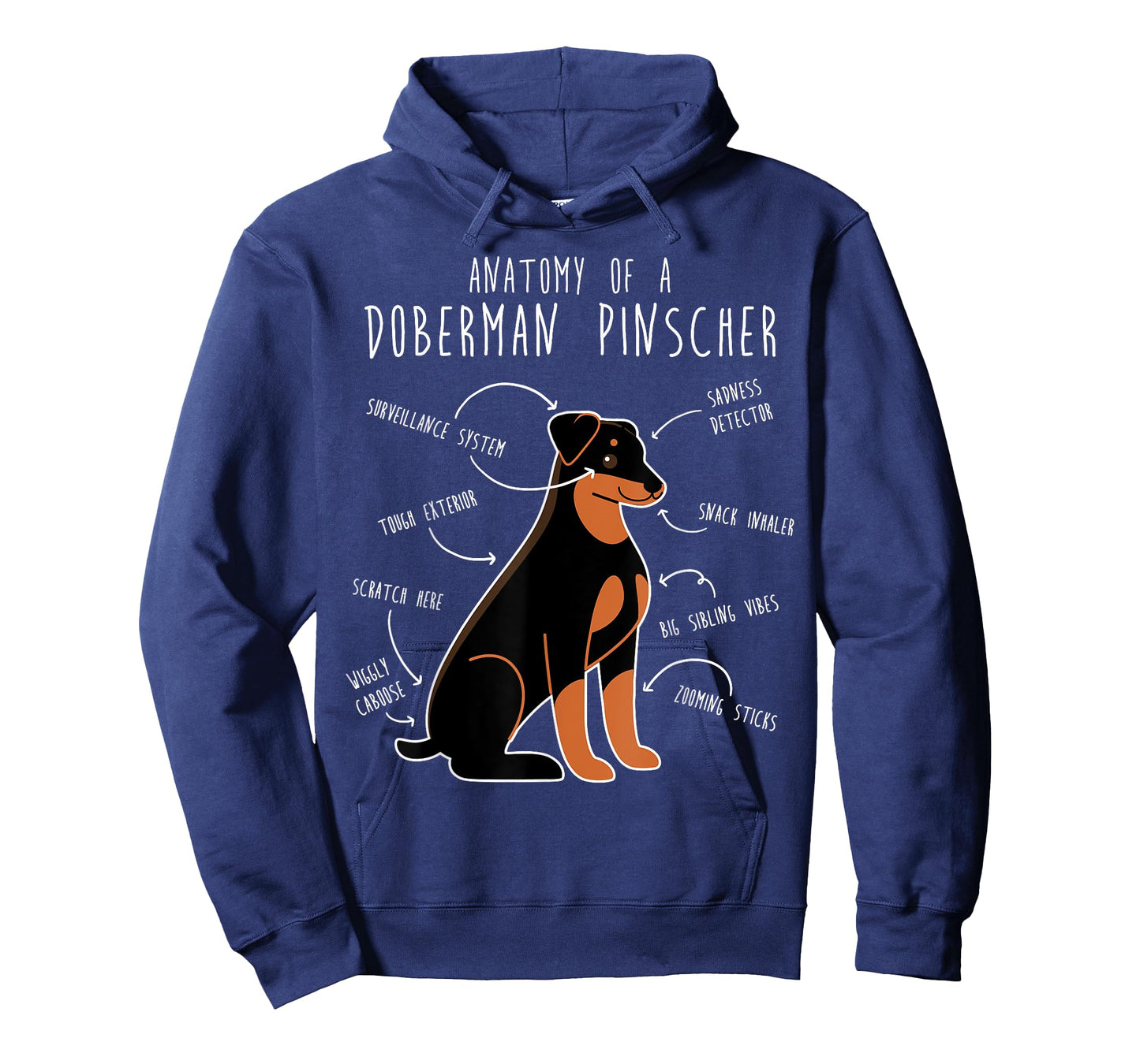 Doberman Pinscher Dog Anatomy Floppy Ears Funny Cute Pet Mom T-Shirt