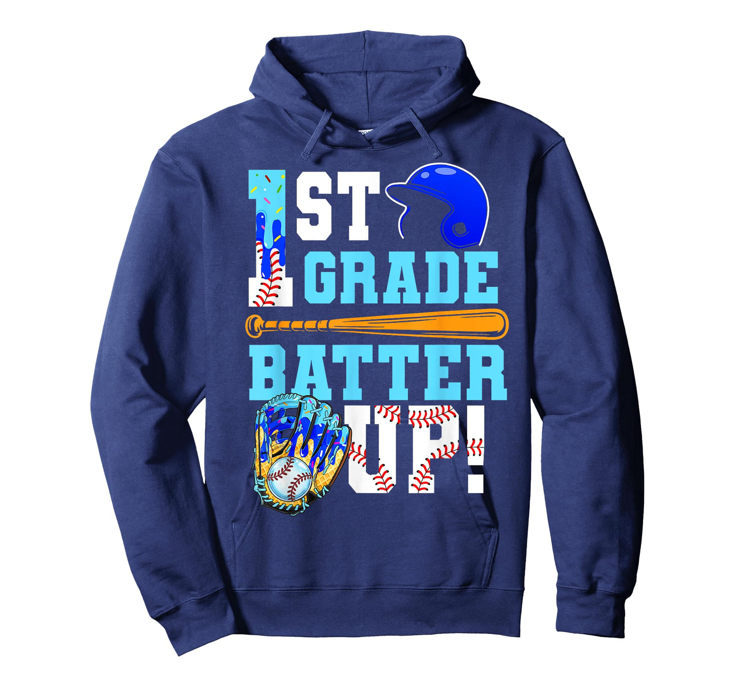 1st Grade Back To School Baseball Drip Ice Cream Batter Up T-Shirt