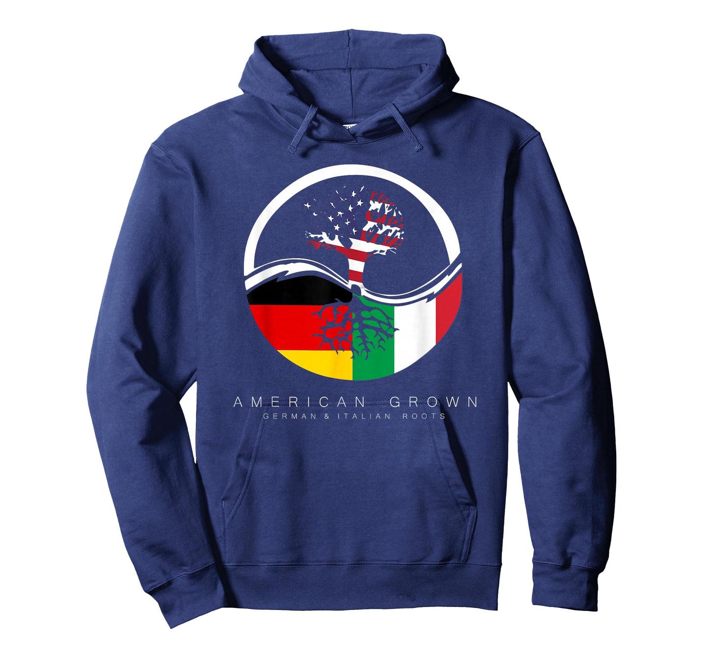 German Italian Roots - American Grown with Flag T-Shirt