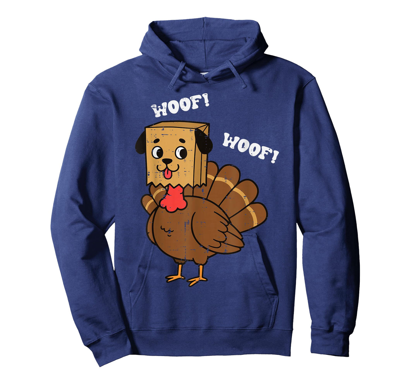 Thanksgiving Turkey Dog Paper Bag Woof Funny Men Women Kids T-Shirt