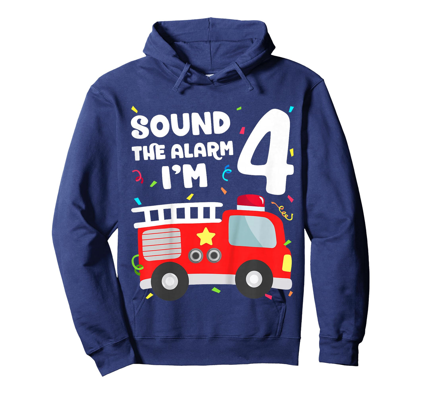 Fire Truck 4th Birthday Toddler Boy Firefighter 4 Year Old T-Shirt
