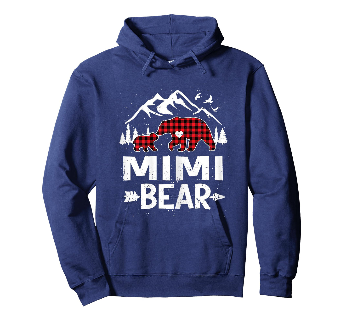 Mimi Bear Family Christmas 2025 Red Buffalo Plaid Pajamas T-Shirt