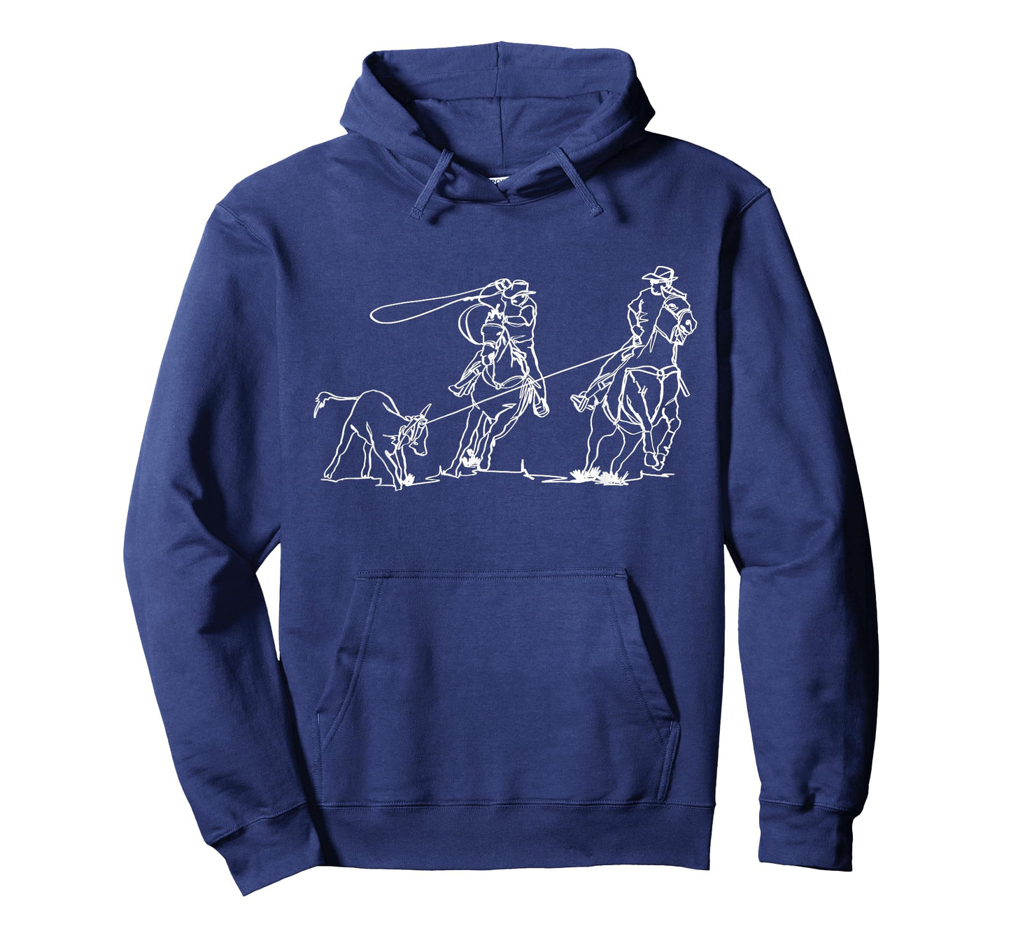 Team Roping Rodeo Cowboy Western Country One Line Art T-Shirt