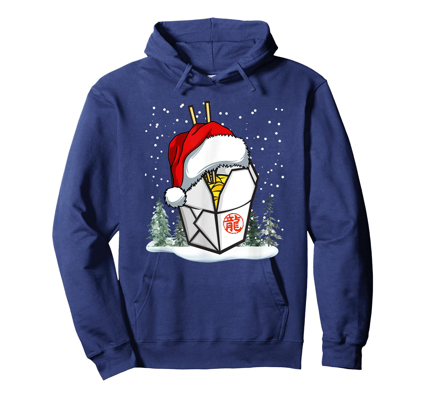 Chinese Takeout Box Santa Hat Graphic T-Shirt