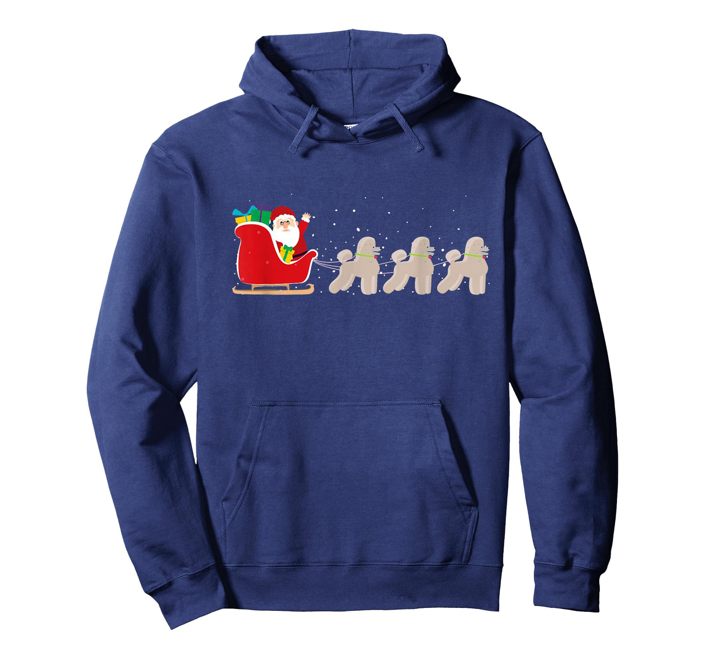 Poodle Santa Christmas Sleigh - Funny Poodle Xmas T-Shirt