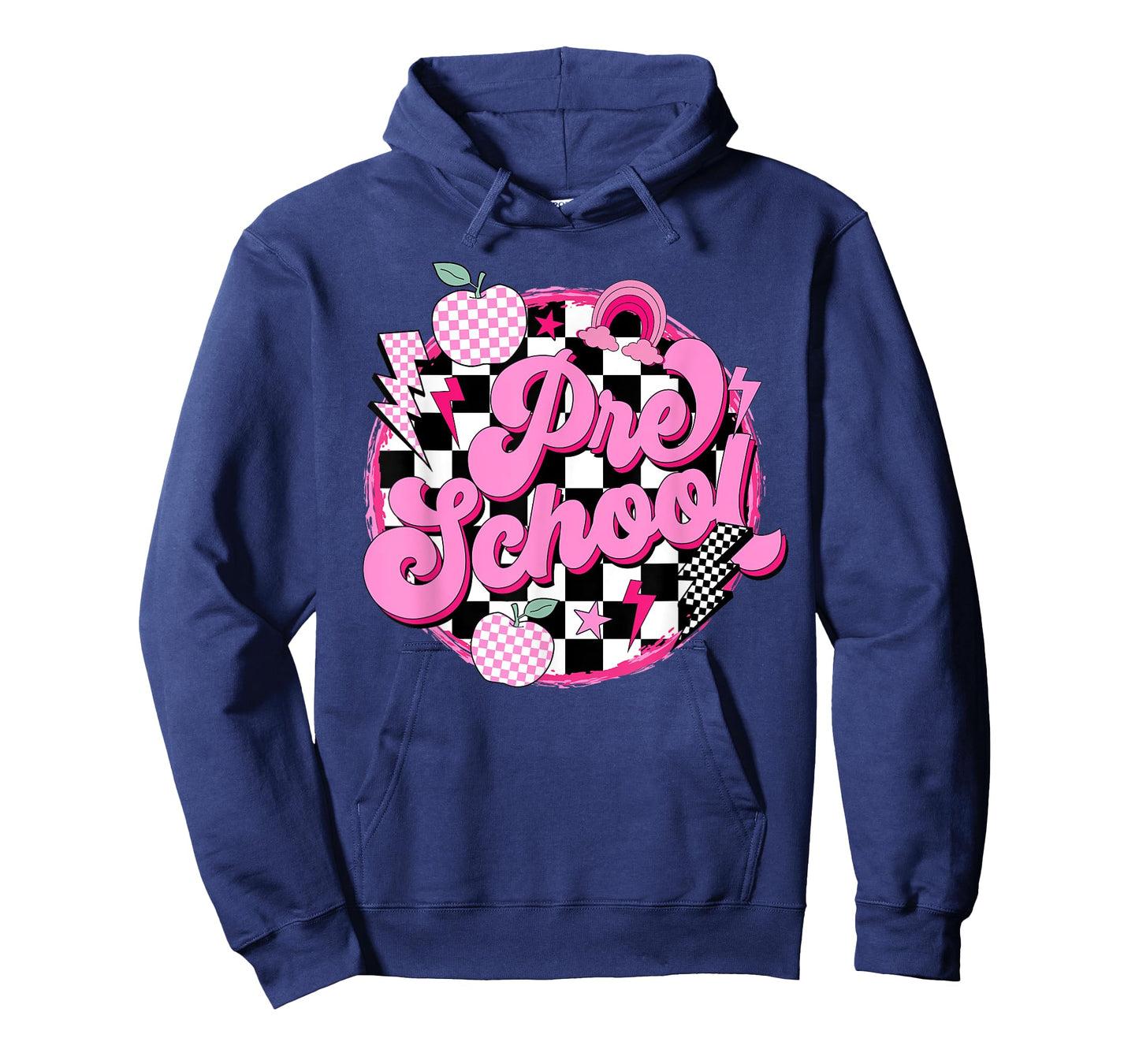 Preschool Teacher Women Retro Checkered First Day of School T-Shirt
