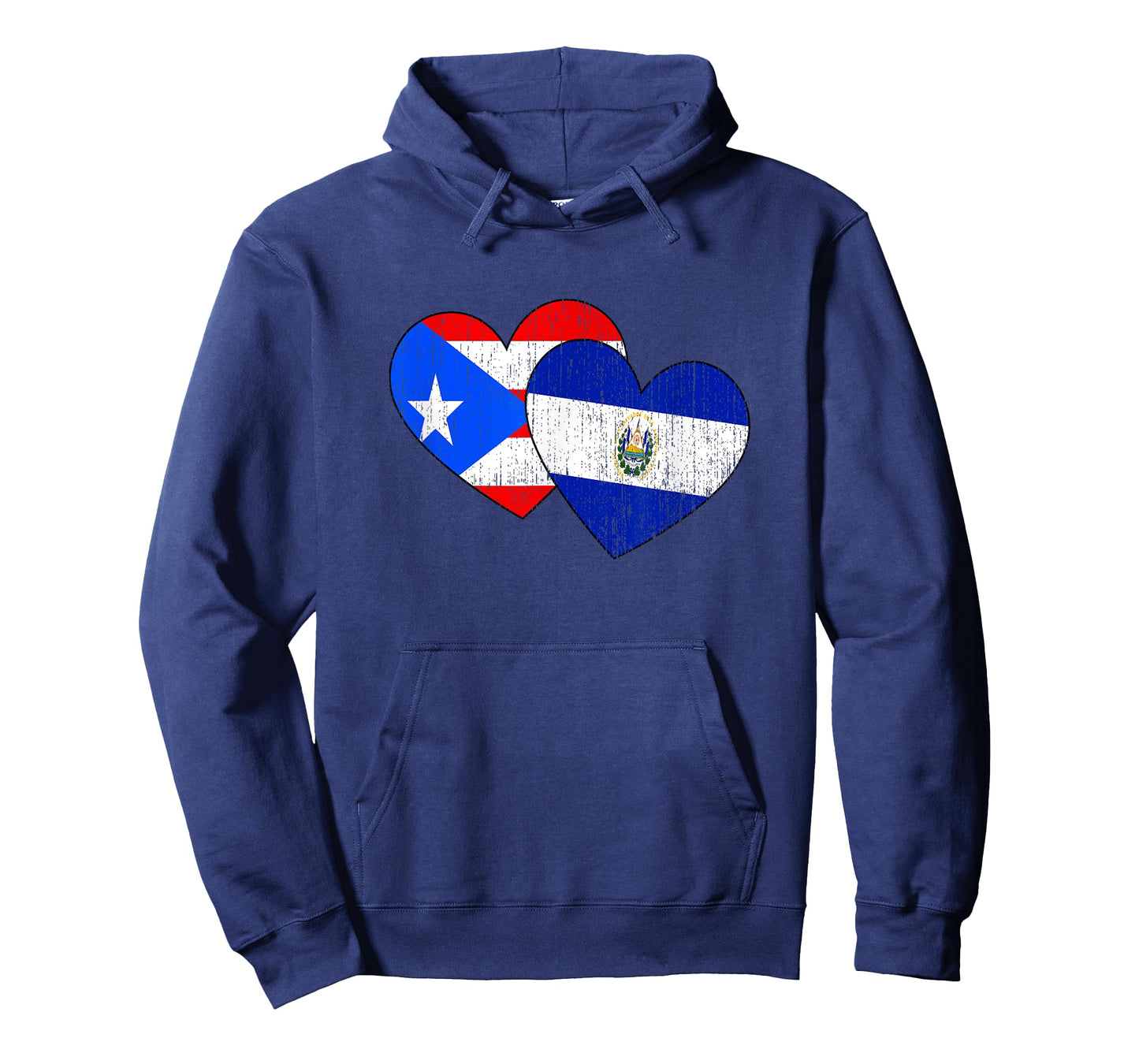 Half Salvadorian And Puerto Rican Rico El Salvador Flag Love T-Shirt