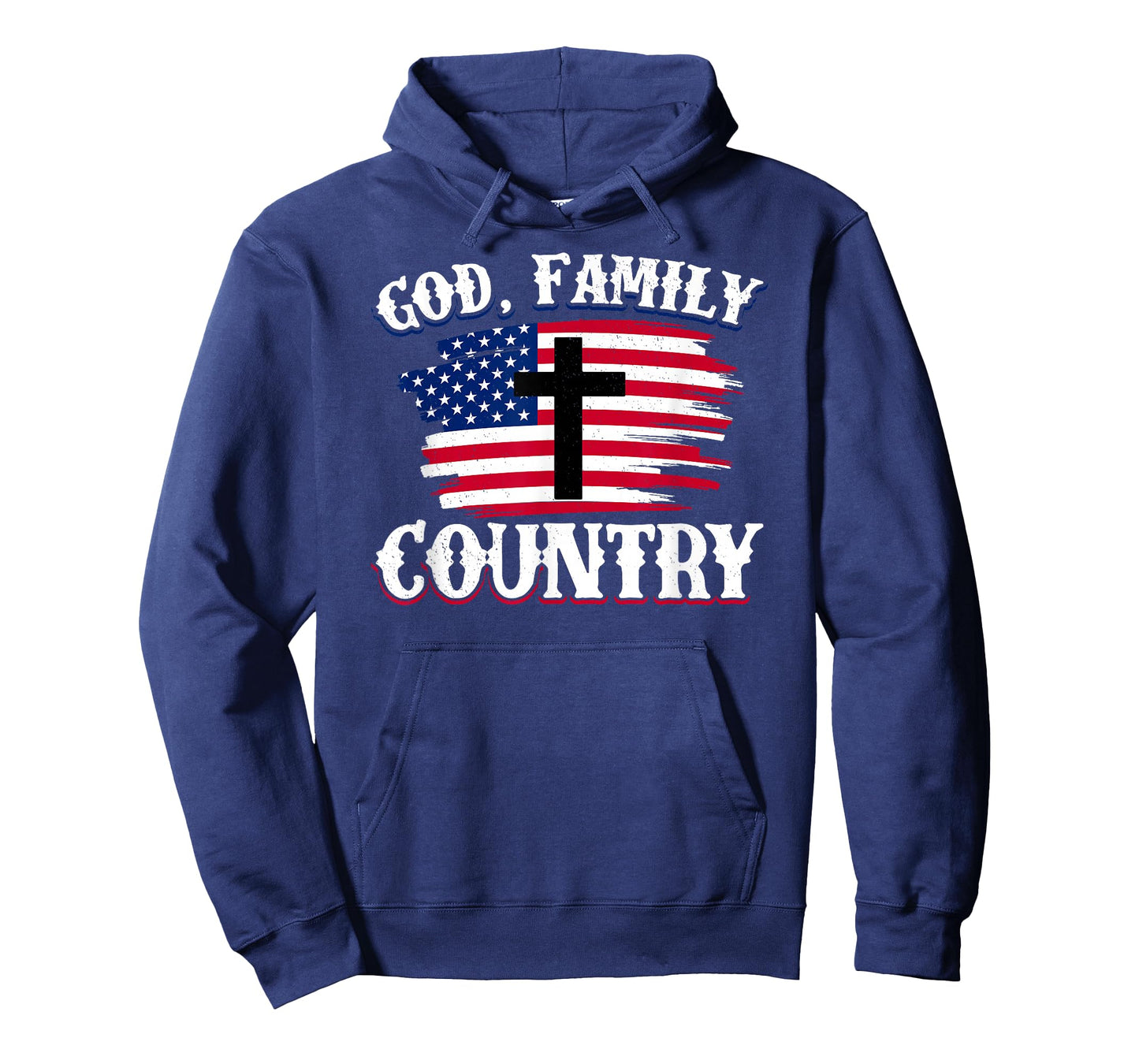 God Family Country American Flag Cross Christian Patriotic T-Shirt