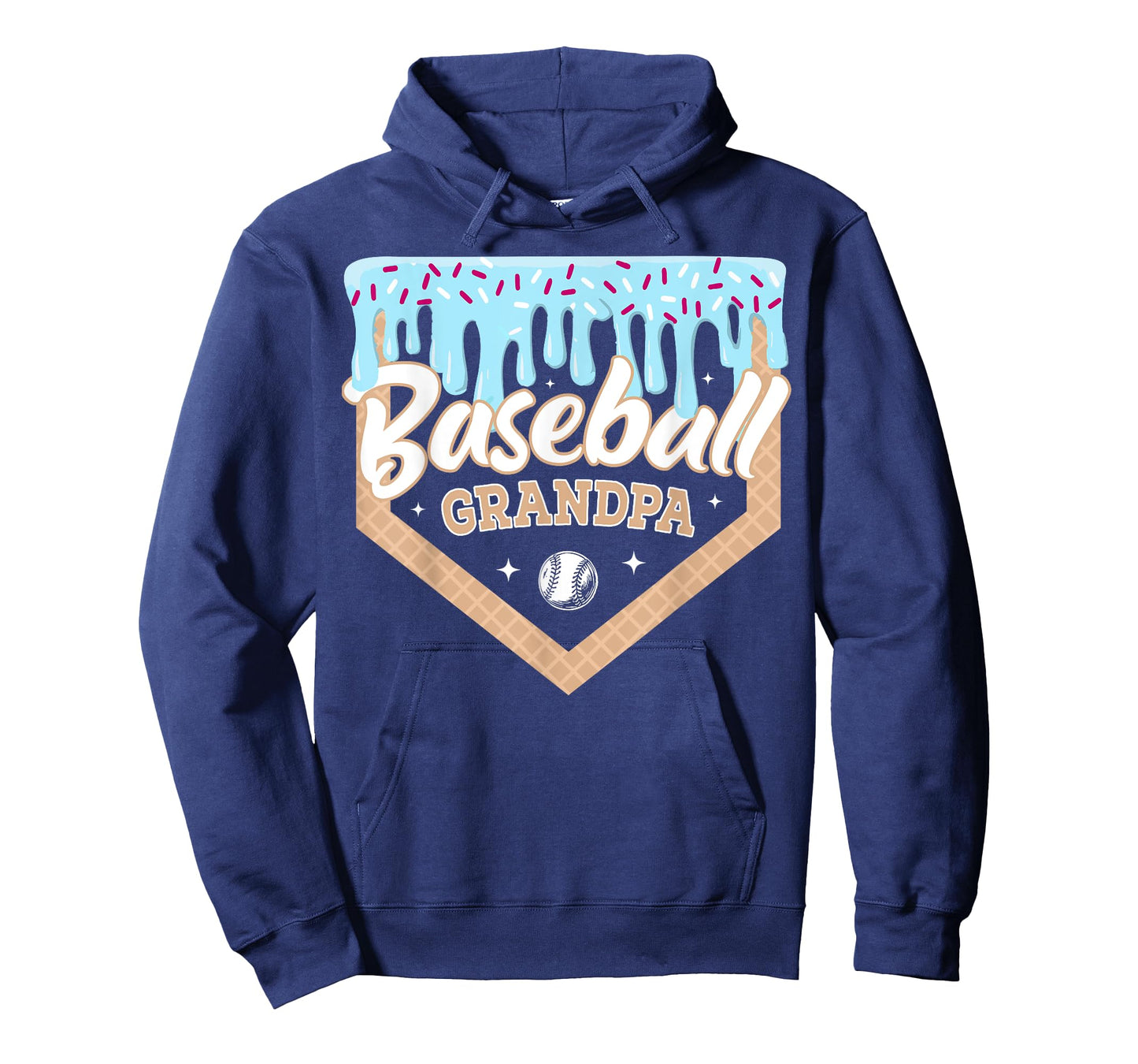 Baseball Drip Grandpa Ice Cream Home Plate Fathers Day T-Shirt