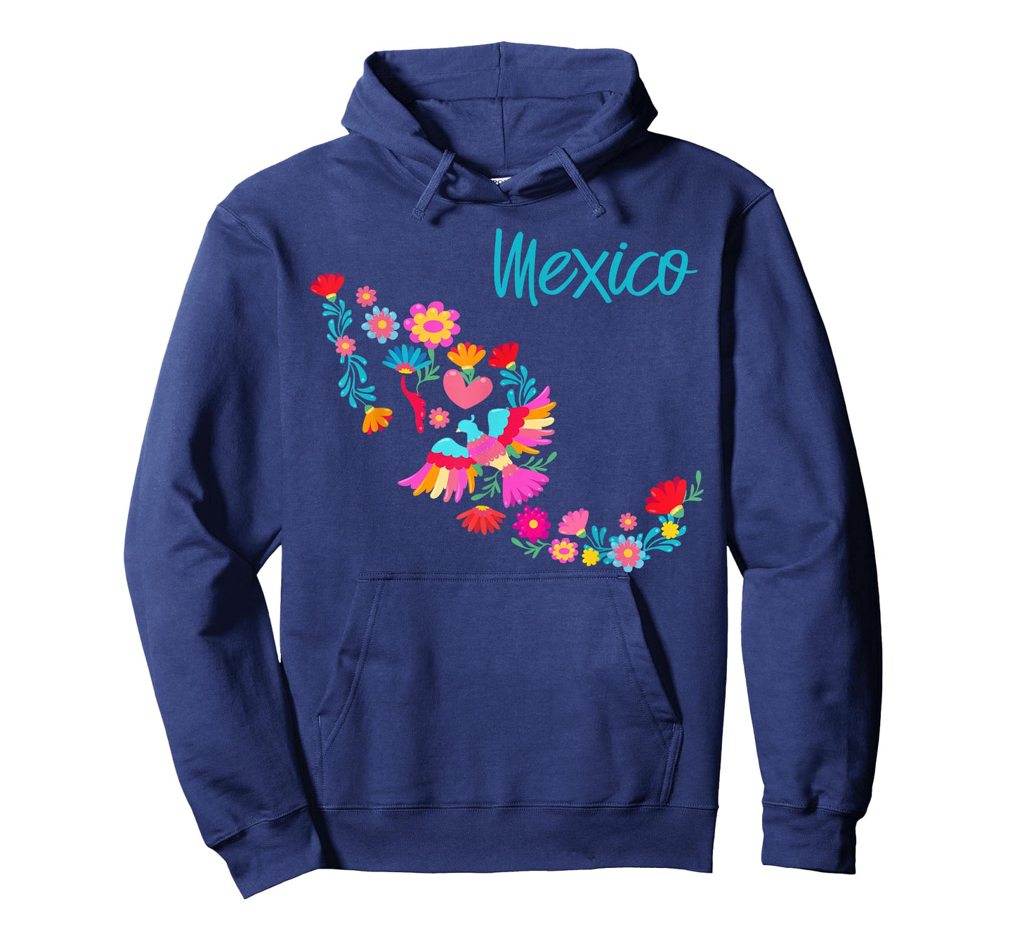 Mexico Map Floral Otomi Mexican Flowers Art Colourful Bright T-Shirt