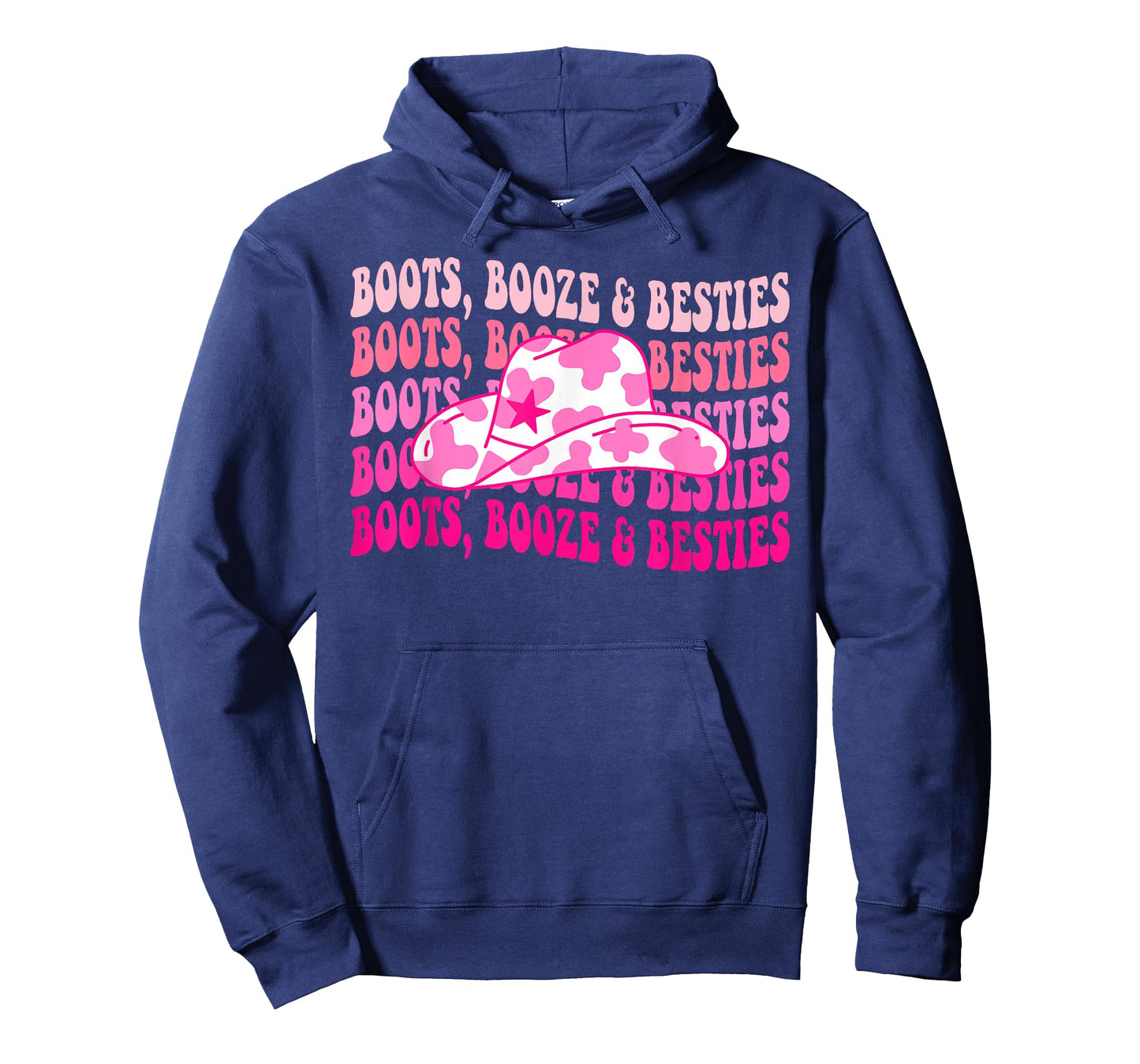 Boots Booze & Besties Western Cowgirls Groovy Bachelorette T-Shirt