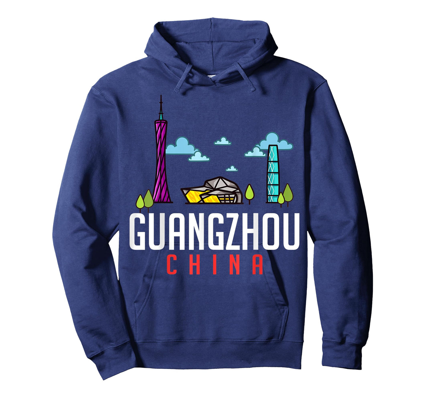 Guangzhou China City Skyline Map Travel T-Shirt