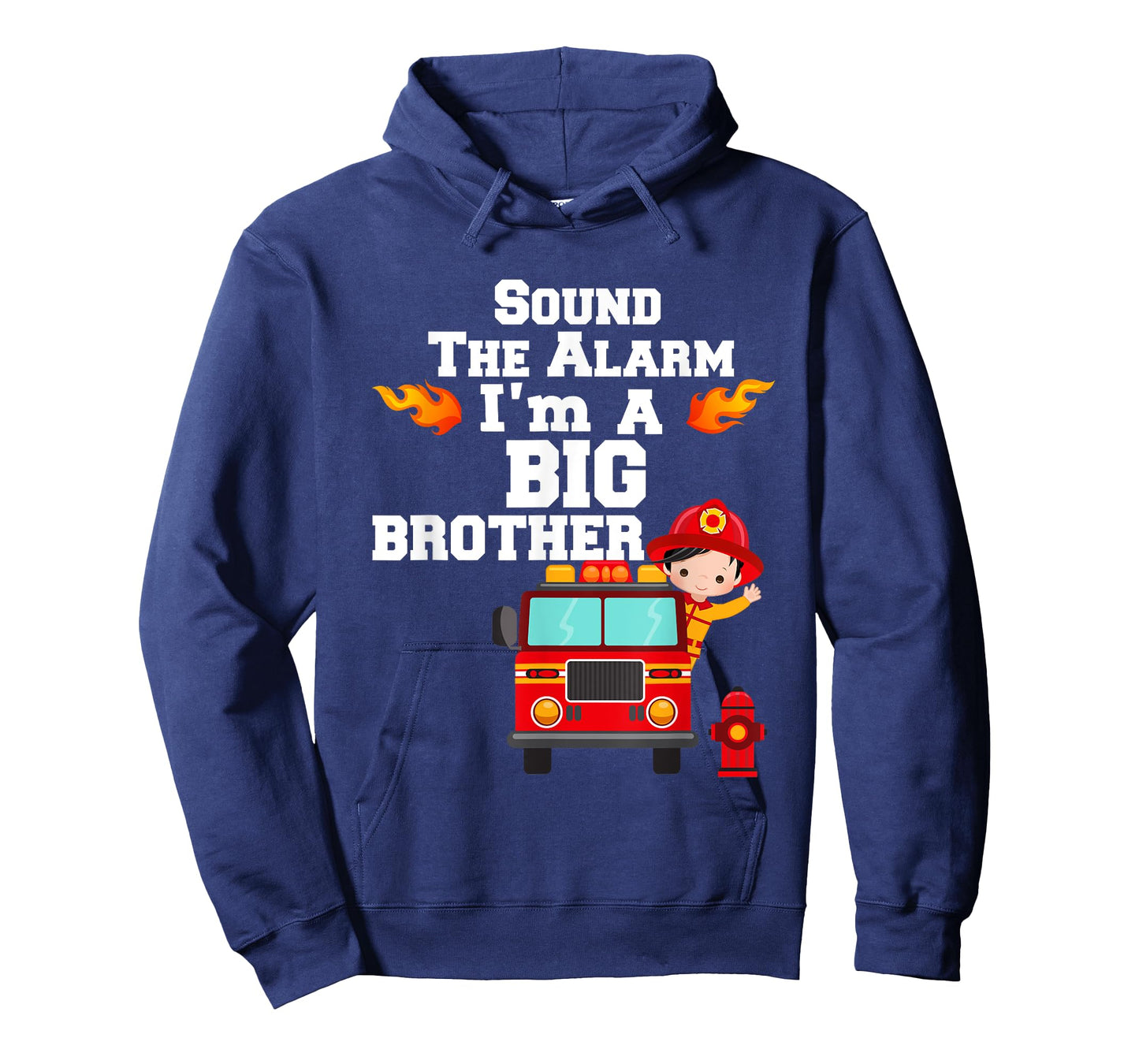 Boy's Sound The Alarm I'm A Big Brother Fire Truck Tee T-Shirt