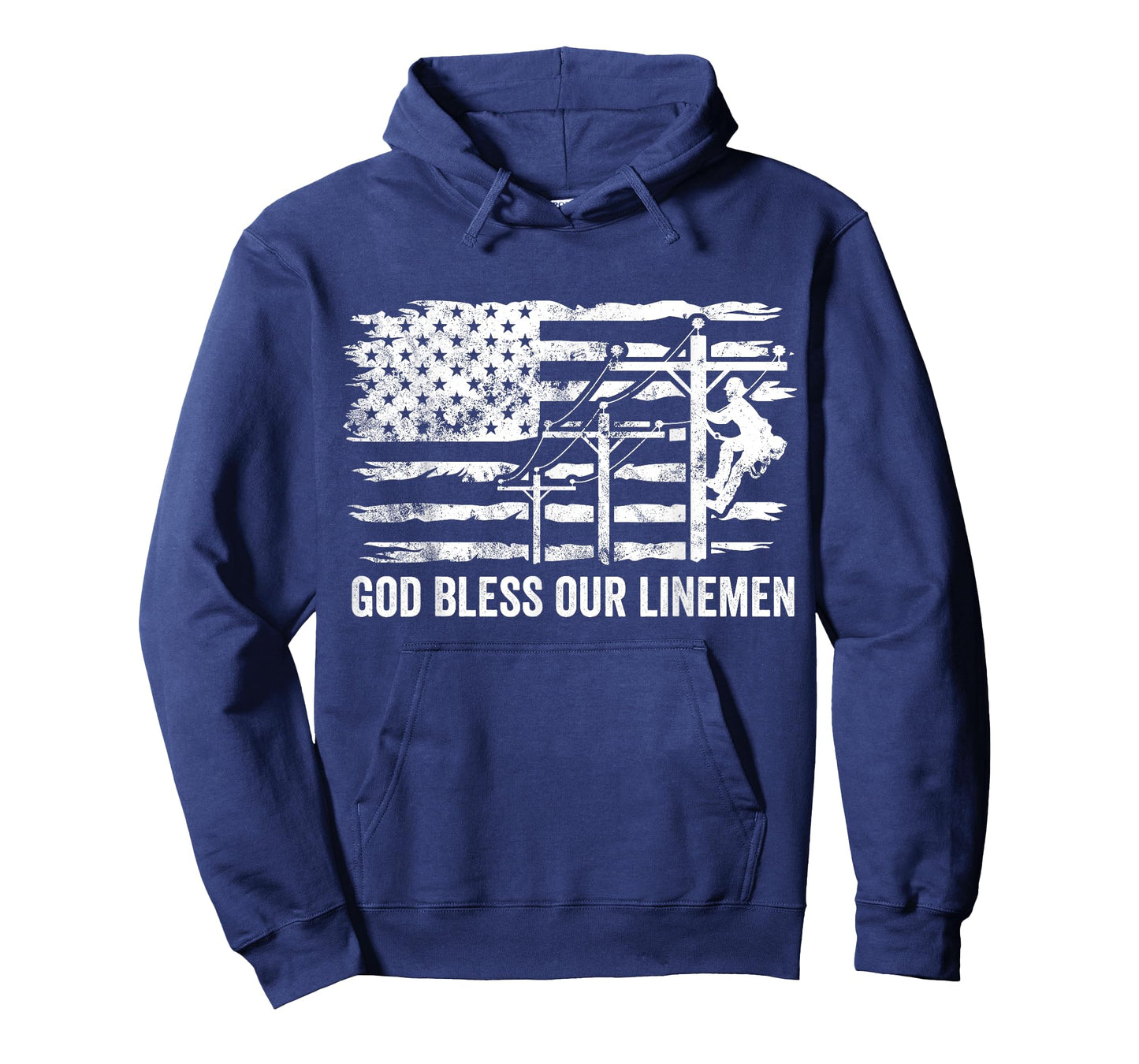 God Bless Our Linemen American Flag Proud Lineman Wife T-Shirt