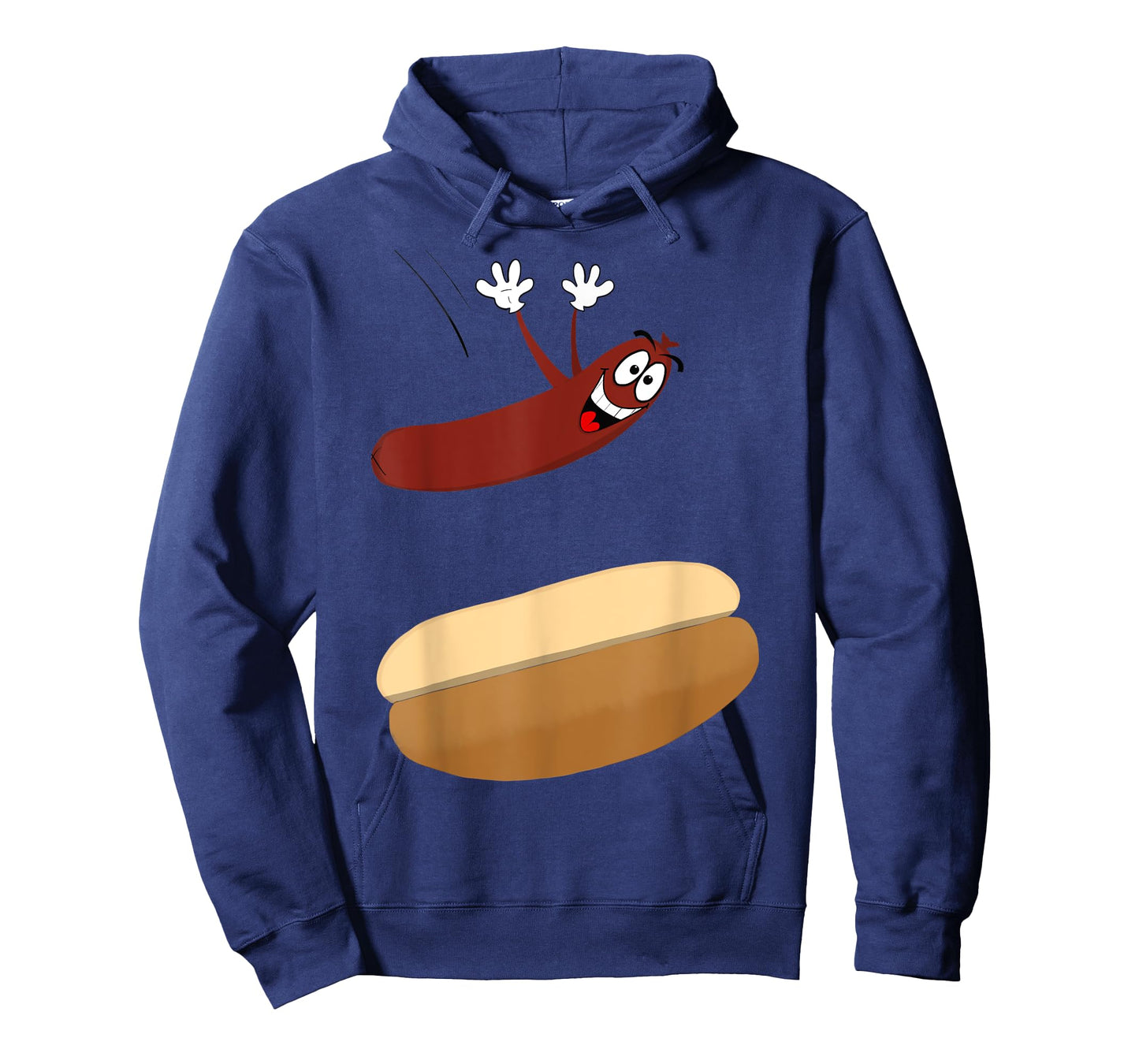 Happy Cartoon Hot Dog Jumping into a Bun T-Shirt T-Shirt