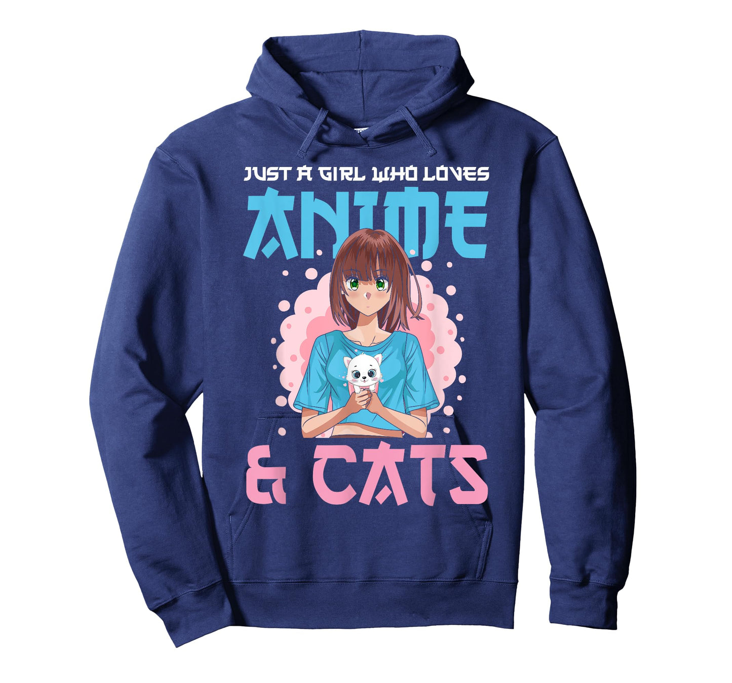 Just A Girl Who Loves Anime and Cats Cute Cat Lover Teens T-Shirt
