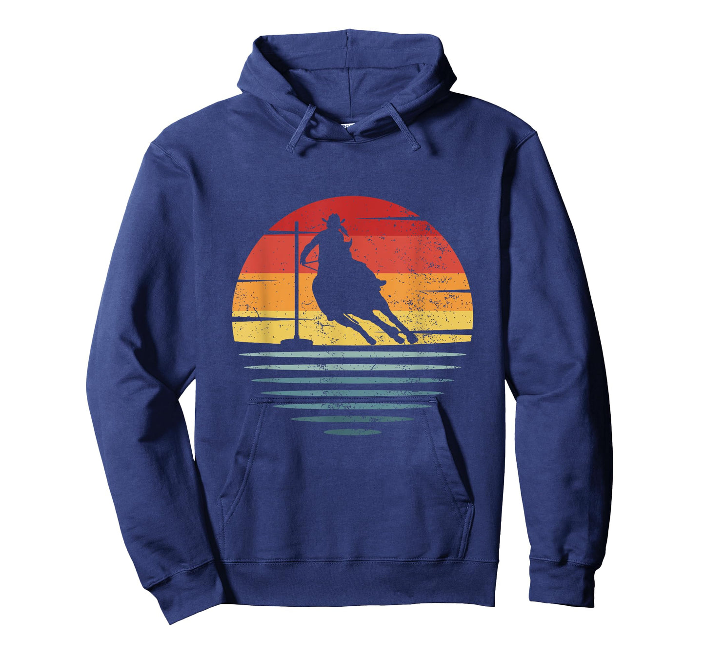 Retro Cowgirl Riding Horse Silhouette Rodeo Pole Bending T-Shirt