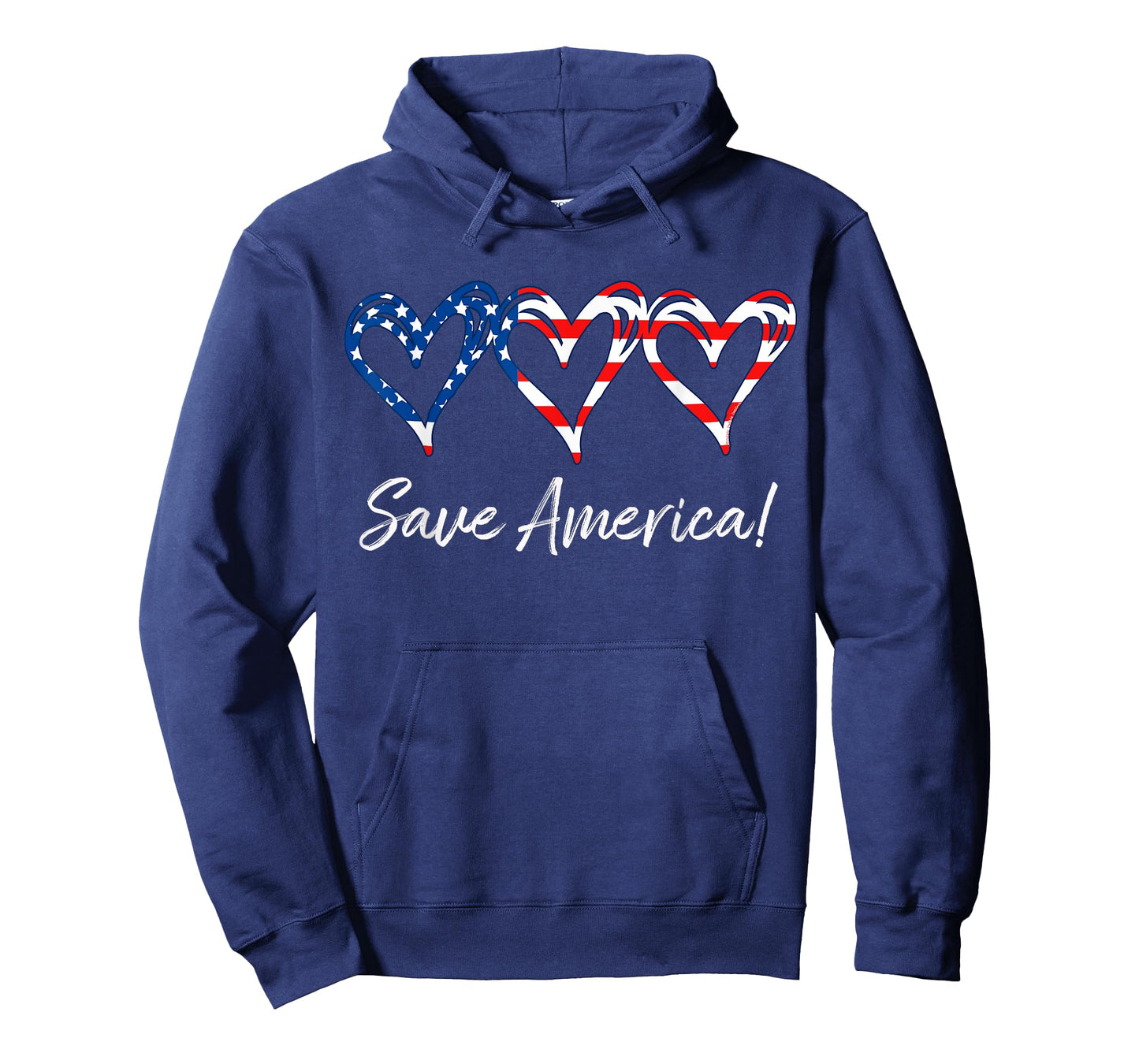 Three Hearts Flag | SAVE AMERICA | USA Conservative Patriot T-Shirt
