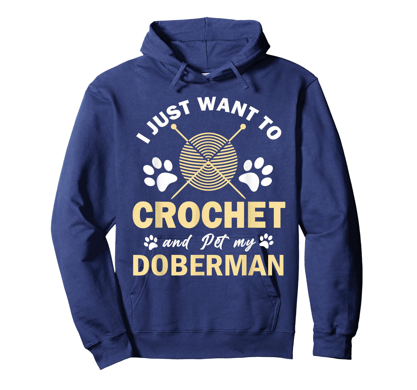 I Just Want To Crochet And Pet My Doberman Funny Crocheter T-Shirt