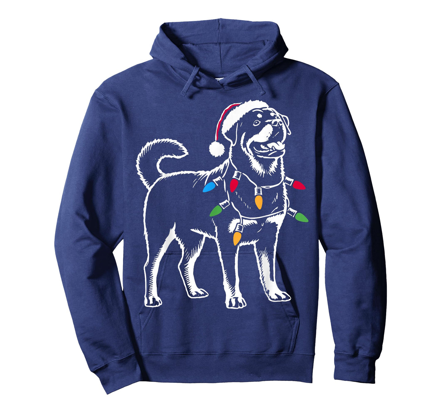 Rottie Rottweiler Christmas Lights Santa Hat Dog Lover Gifts T-Shirt