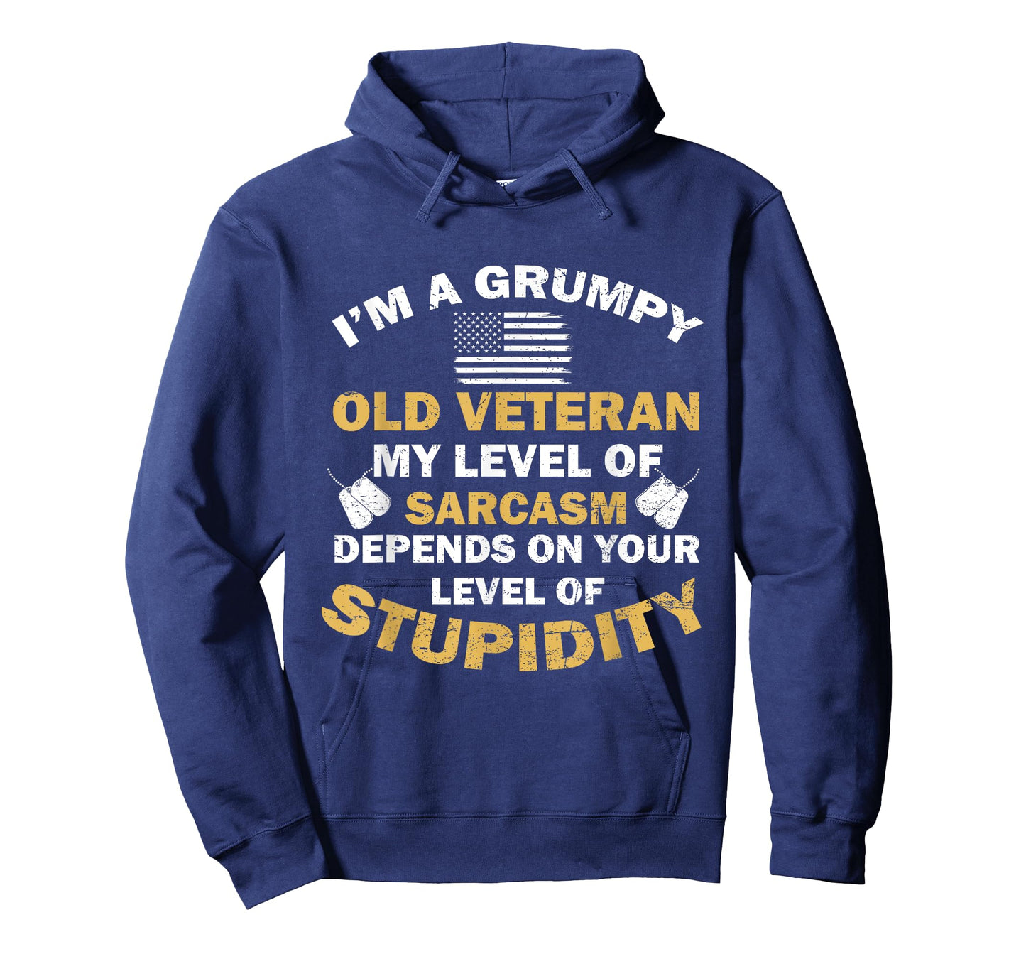 Grumpy Old Veteran Funny Level Of Sarcasm US Vet Military T-Shirt