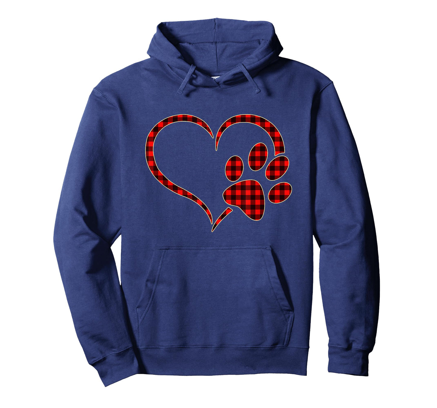 Red Plaid Dog Paw Print Heart Buffalo Matching Pajamas T-Shirt