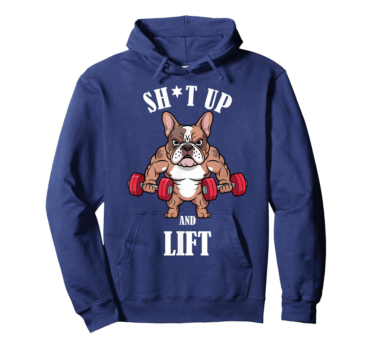 French Bulldog Weightlifting Dumbbells Funny Gym Workout T-Shirt
