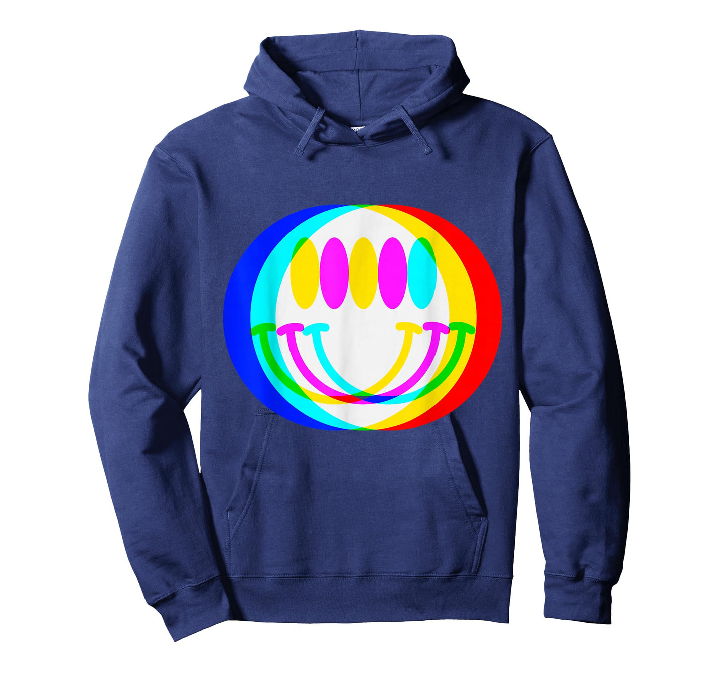 Trendy Happy Face EDM Music Festival Smile Face Illusion T-Shirt